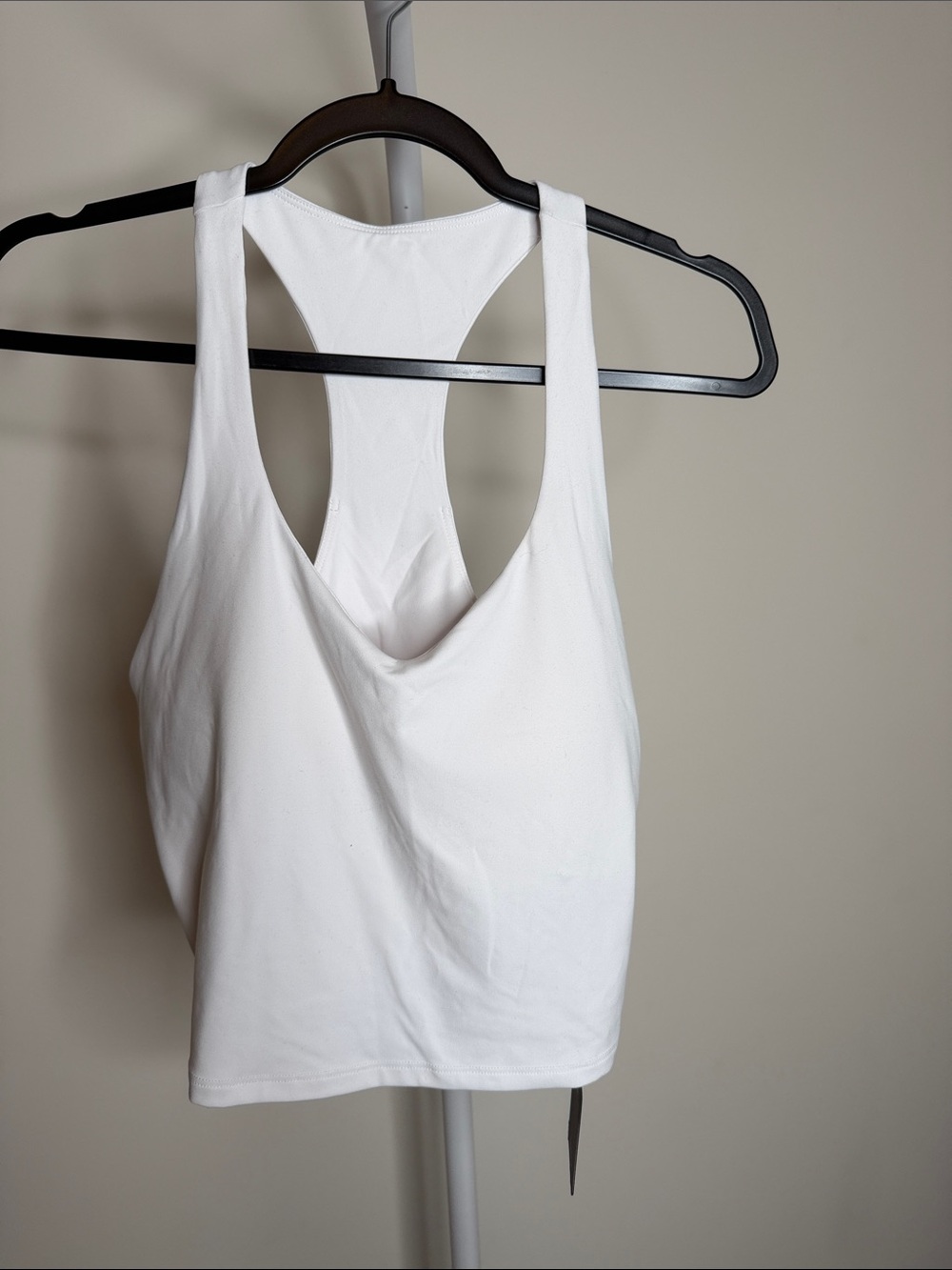 Fabletics White Racerback Cropped Tank